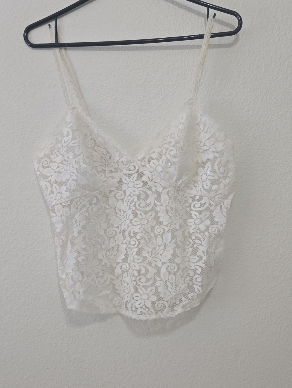 Victoria's Secret Gold Label White Lace Camisole Top M
